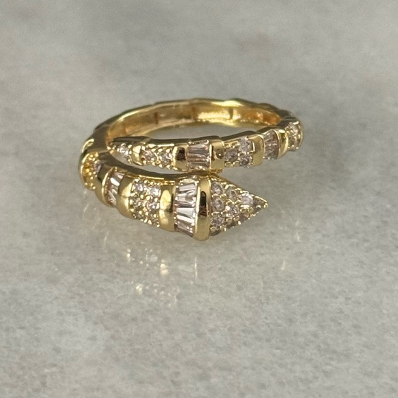 Modest Lu Jewelry - Gold Crystal Snake Wrap Ring
Brand New